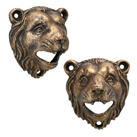 DESIGN TOSCANO Growling Lion Cast Iron Bottle Opener, PK 2 SP92956